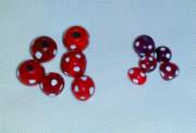 Capt. Jack's Beads: Red/White Skunk beads_image